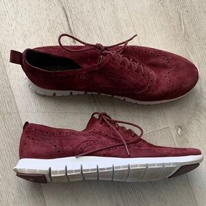 Cole‎ Haan wingtip  maroon suede lace up sneakers shoes size   9 women's